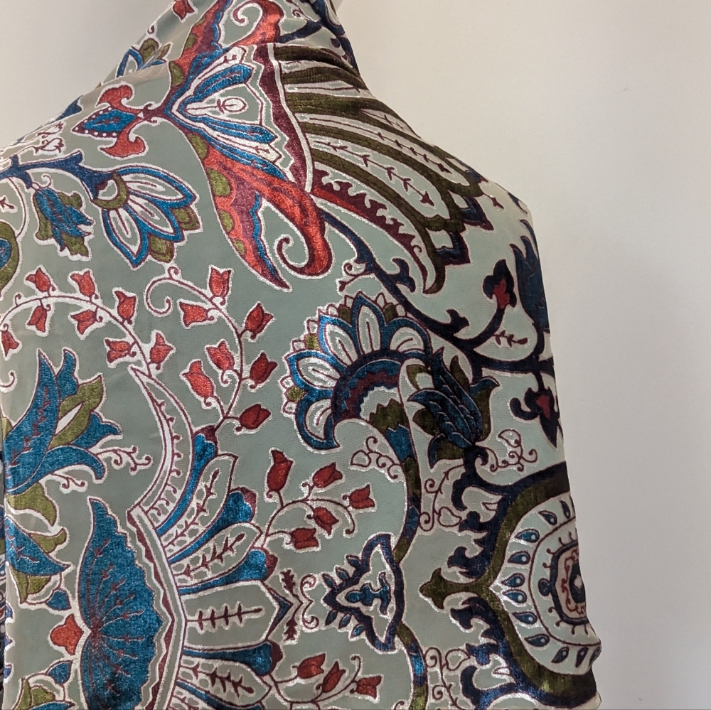 The Pyramid Collection Burnout Velvet Beaded Wrap Shawl - Picture 7 of 11